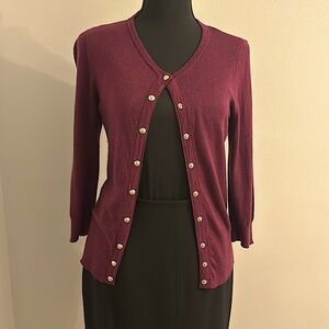 3/4 inch burgundy color sweater